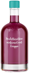 
                                Heidelbeerlikör verfeinert mit Grappa
                            