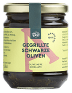 Gegrillte schwarze Oliven