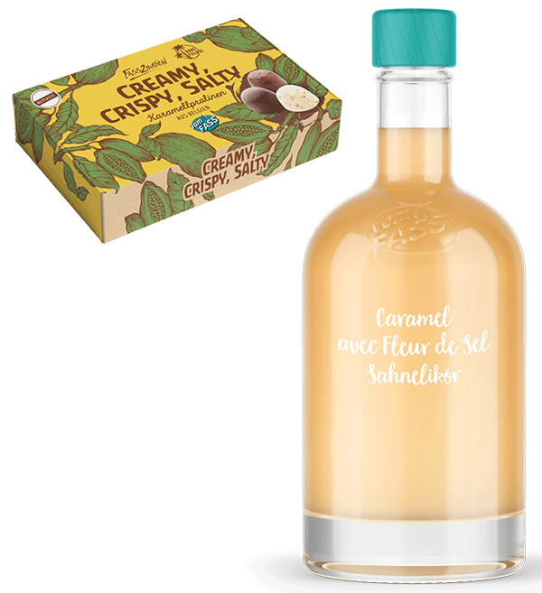 
                                Belgische Pralinen, mit Karamell + Caramel avec Fleur de Sel Sahnelikör (350 ml) Bundle
                            