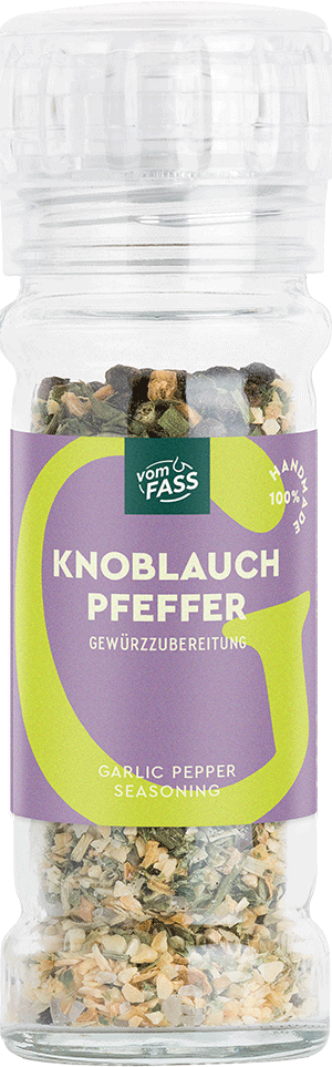 Knoblauchpfeffer in der Mühle