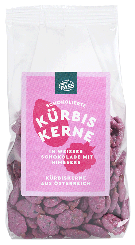 Kürbiskerne dragiert mit Himbeere