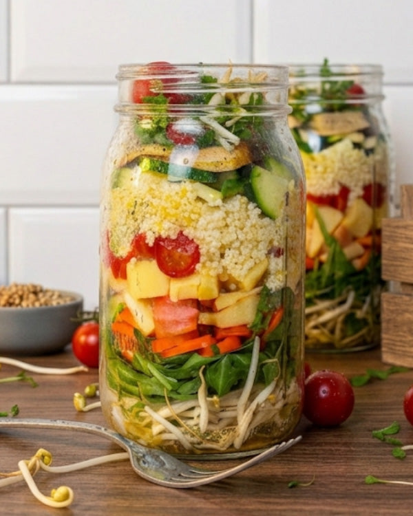 Bunter Schichtsalat im Glas
