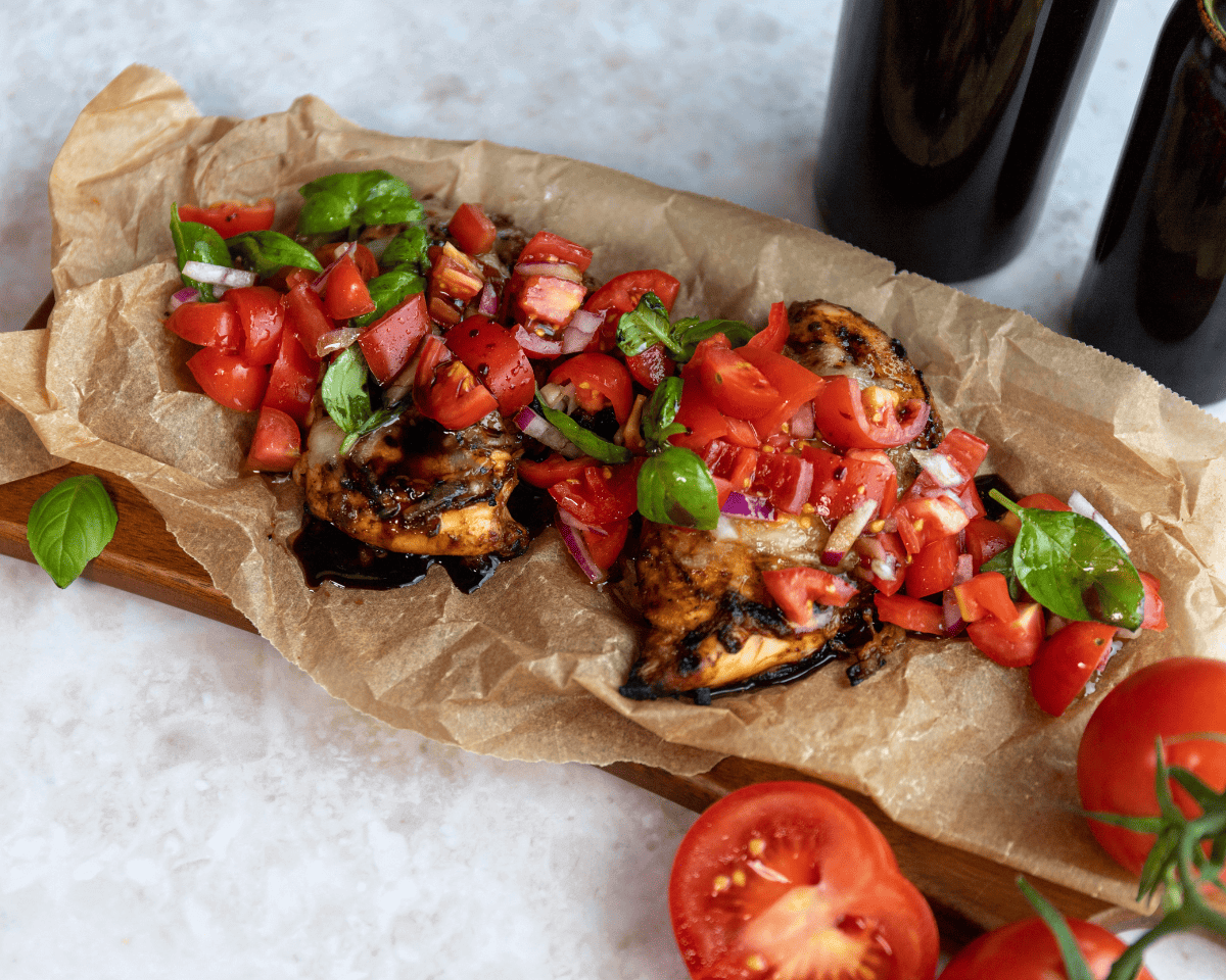 Gegrilltes Bruschetta-Hähnchen mit Aceto Balsamico