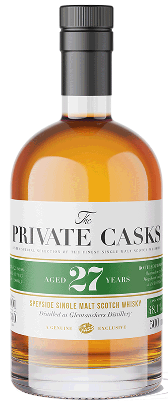 Speyside Single Malt Scotch Whisky Distilled at Glentauchers Distillery Single Cask # 1900015, 27 Jahre (500 ml)