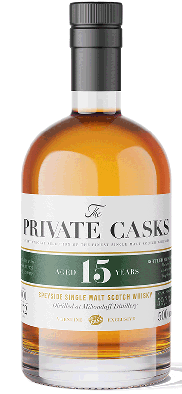 Speyside Single Malt Scotch Whisky Distilled at Miltonduff Distillery Single Cask # 1920061, 15 Jahre (500 ml)